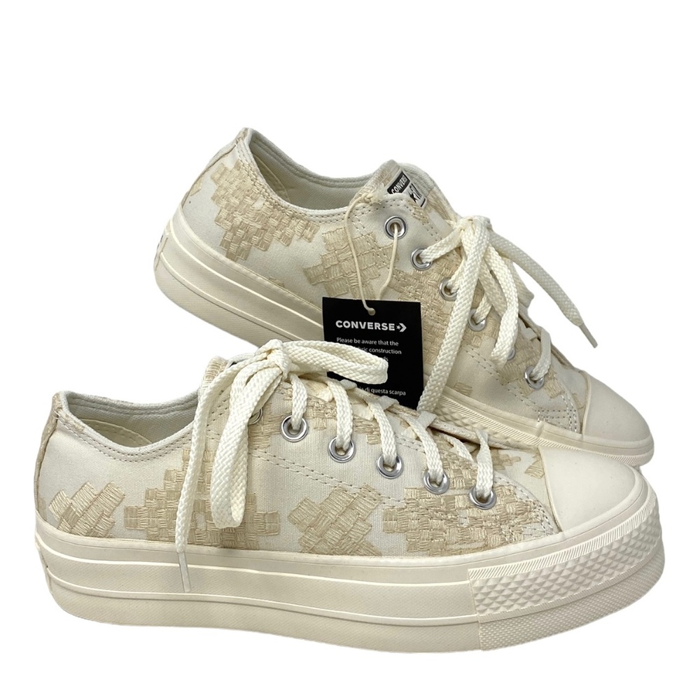 Converse All Star Chuck Taylor Lift Platform Low Top Women Canvas Beige A02225C